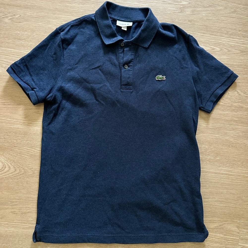 Lacoste Men's Slim-Fit Petit Pique Cotton Polo Navy